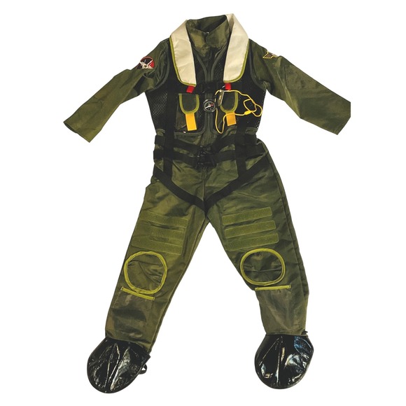 Air Force fighter pilot top gun paratrooper Halloween costume military 5 6 kids - Picture 1 of 12